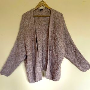 Moon & Madison Oversized chunky knit cardigan tan Large